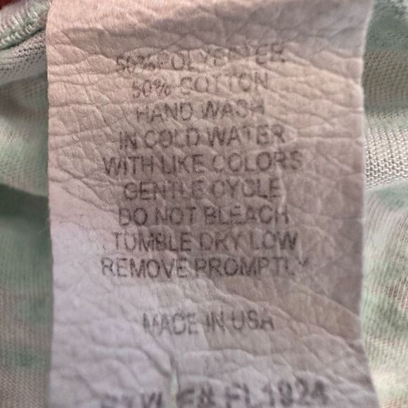 FreeLoader Tie Dye Slub Knit Cotton Blend Short Sleeve Tee Green Medium - Picture 5 of 6